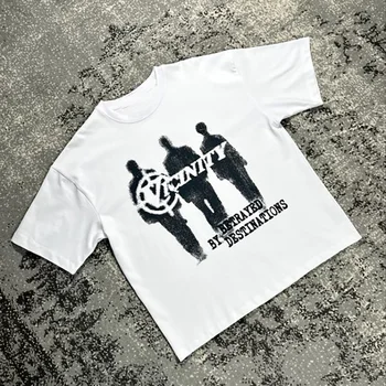 Y2K Catoon Лятна Тениска за мъже със стил харадзюку с графичен принтом в стил Пънк, Чист Къс Ръкав, Ежедневни Градинска Дрехи, Блузи, Тениски за Хай стрийт