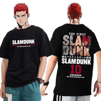 Аниме Slam Dunk Мъжка Тениска Sakuragi Hanamichi Kaede Rukawa Тениска Оверсайз Японската Манга Жените С Къс Ръкав Безплатна Доставка