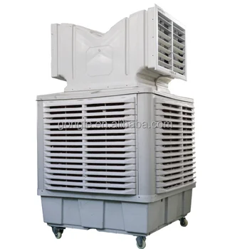 Заводска цех в складовата система за изпаряване охлаждане отделно стоящ подвижен двупосочен вентилатор индустриален преносим охладител на въздуха
