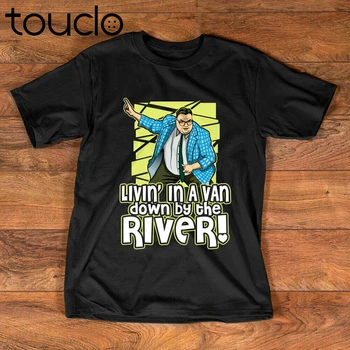 Нова тениска Living In A Van Down By The River | Мат Фоли Saturday Night Live Film Унисекс S-5Xl Xs-5Xl Подарък към поръчката